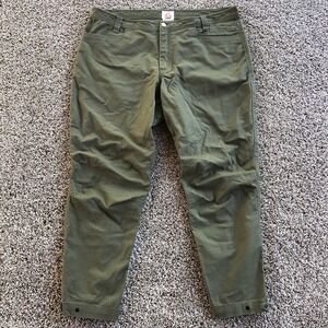Livsn Flex Canvas Pants Size 18 Fits (40x30) Olive Green Outdoor Hiking Stretch